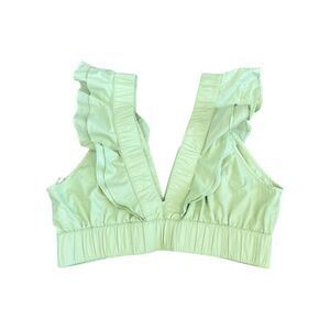 Abercrombie & Fitch Green Ruffle Crop Top
